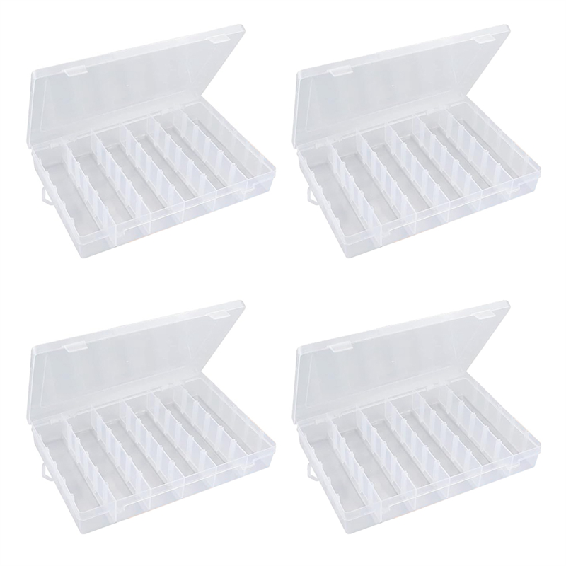 NAMUNY Tackle Box Organizer 18 Grids Plastic Craft Box Organizer Bead Organizer Clear Fishing Box with Dividers, 4 Pack