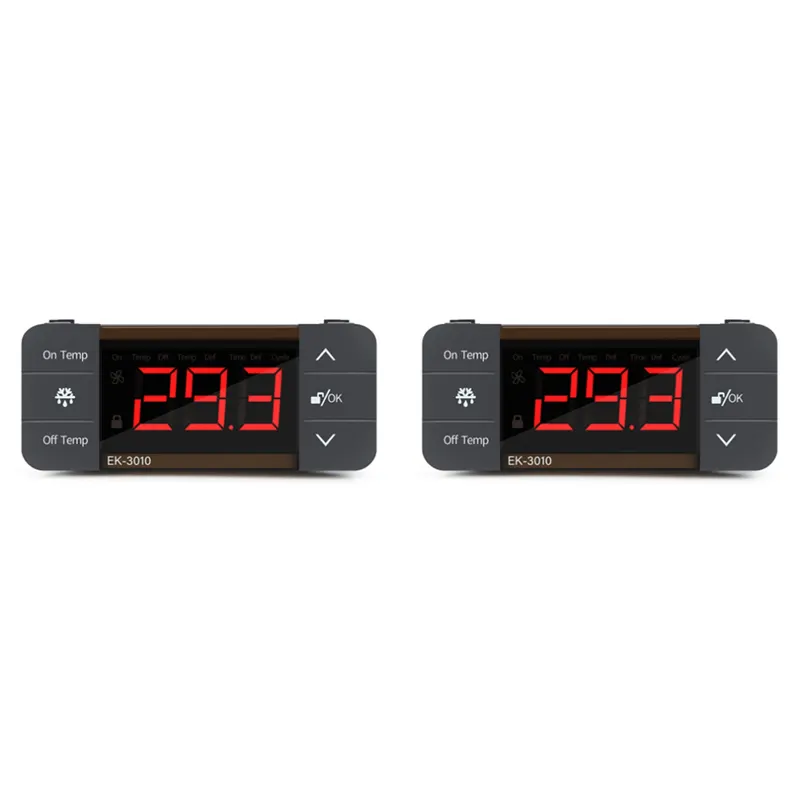 (GGBR) 2X Digital Temperature Controller 220V Cool Heat Switch Refrigerator Refrigeration Defrost Thermostat Sensor(EK-3010) - image 1