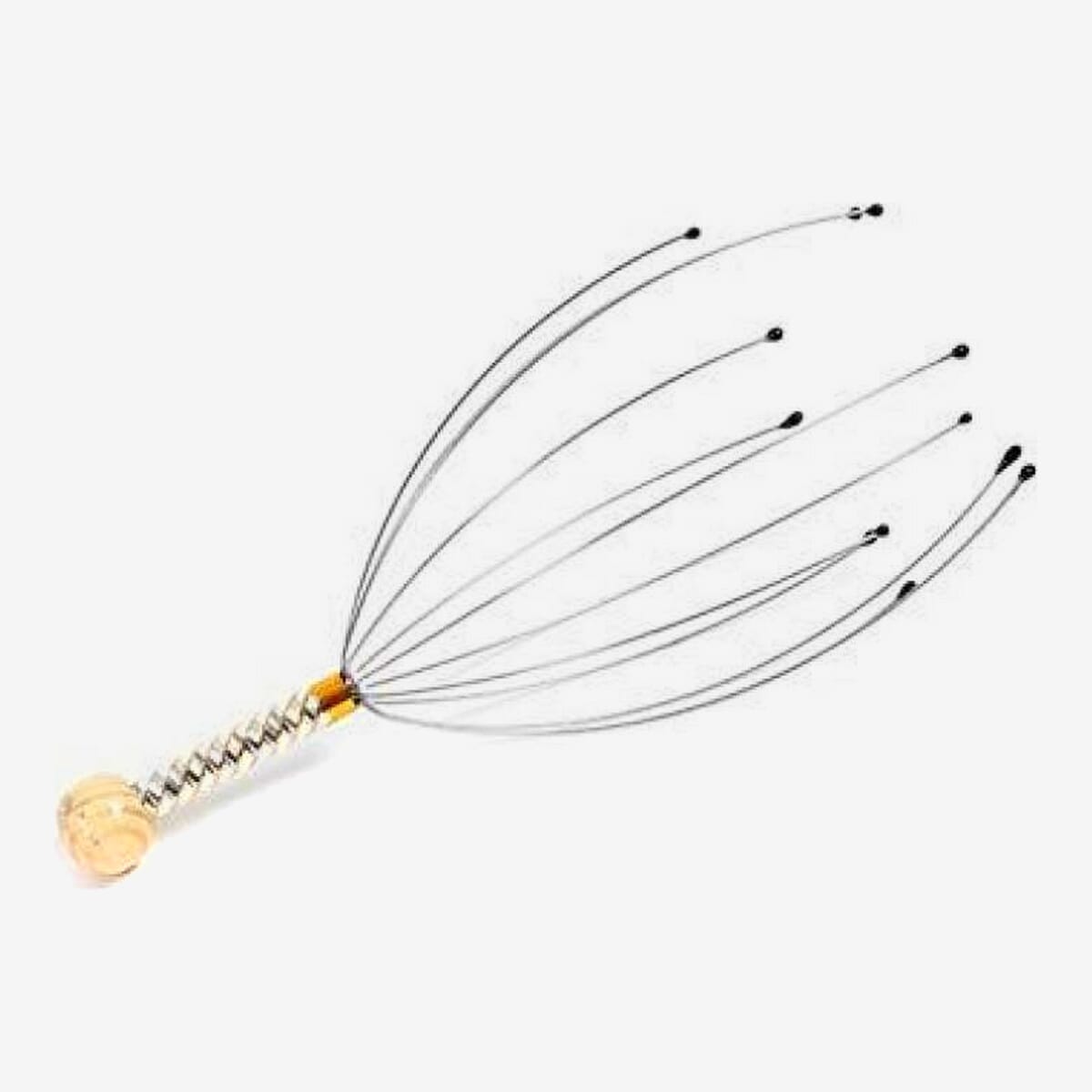Metal Octopus-Shaped Scalp Head Massager Scratcher -2 Stainless Steel Tines Are 5 And 6.5 Inches