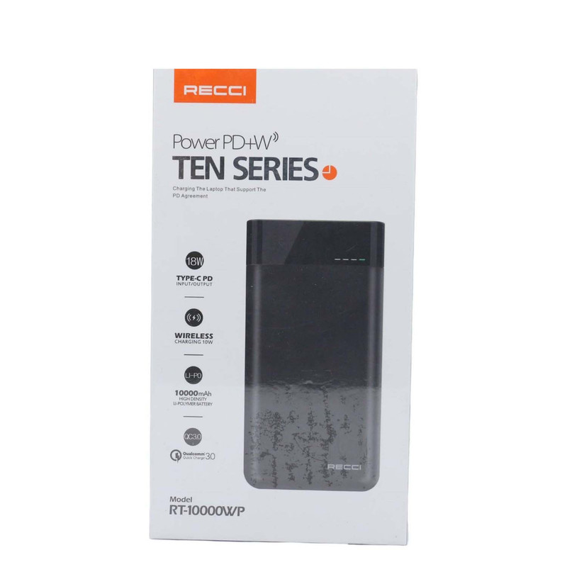 Recci Power Bank 10000 Mah Black