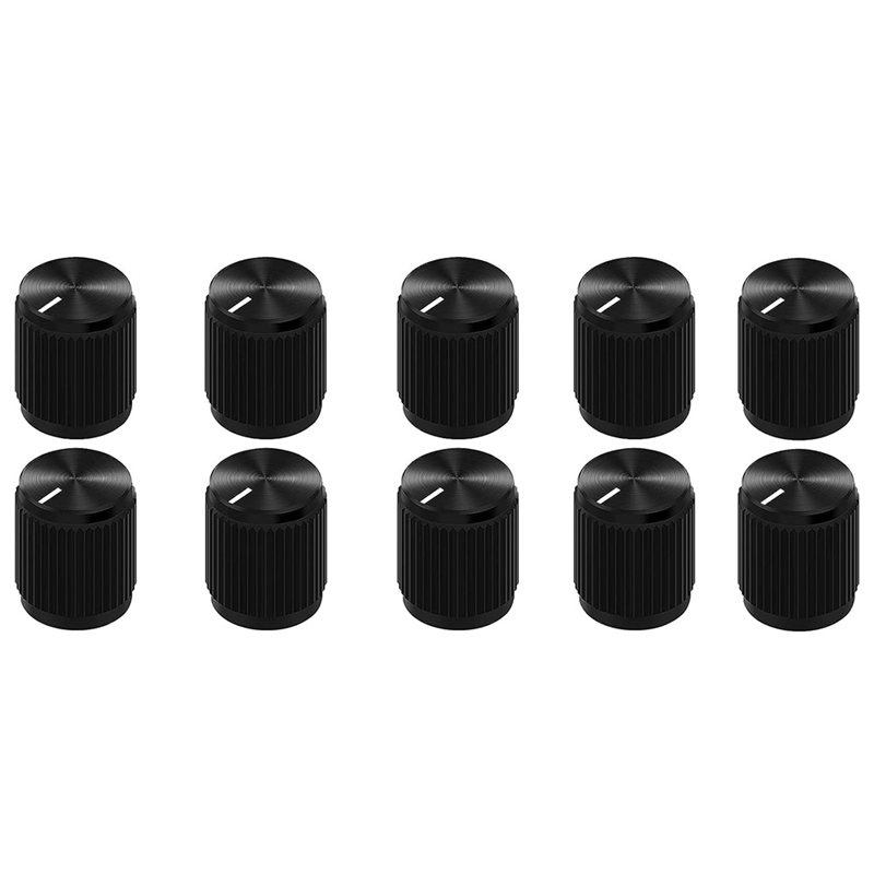 10PCS Guitar Effect Pedal Knob Metal Black Potentiometer Knob Anodized Aluminum Amp Pot Knob 15x15MM Easy to Use