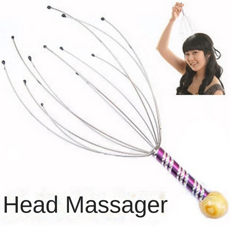 Stainless Steel Octopus Head Massager - Scalp, Neck, and Body Relaxation Tool | Acupuncture Scalp Scratcher for Stress Relief