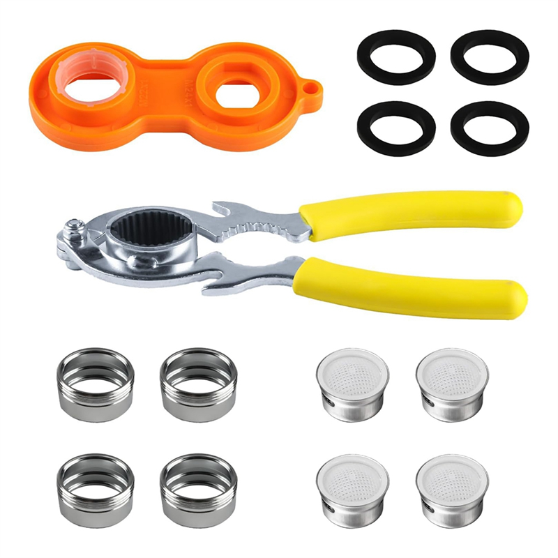 FORIDE 6 Pcs Faucet Aerator Removal Wrench Tool, 2 X Sink Faucet Bubbler Aerator Wrenches Kit + 4 X M24 Aerator for Sink Faucet