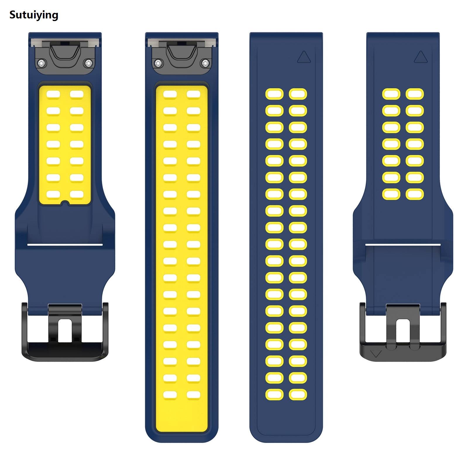 Sutuiying (Ready Stock)For Garmin Descent G1 / Coros Vertix 22mm Quick Release Double Row Silicone Watch Band