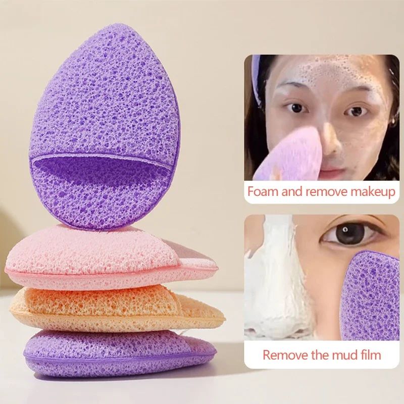 99 Mall Offer 1PC Soft Face Cleansing Puff - Reusable Deep Clean Cosmetic Sponge for Facial Wash, Makeup Removal & Mask Residue - Design & Color Assorted By 99 Stores