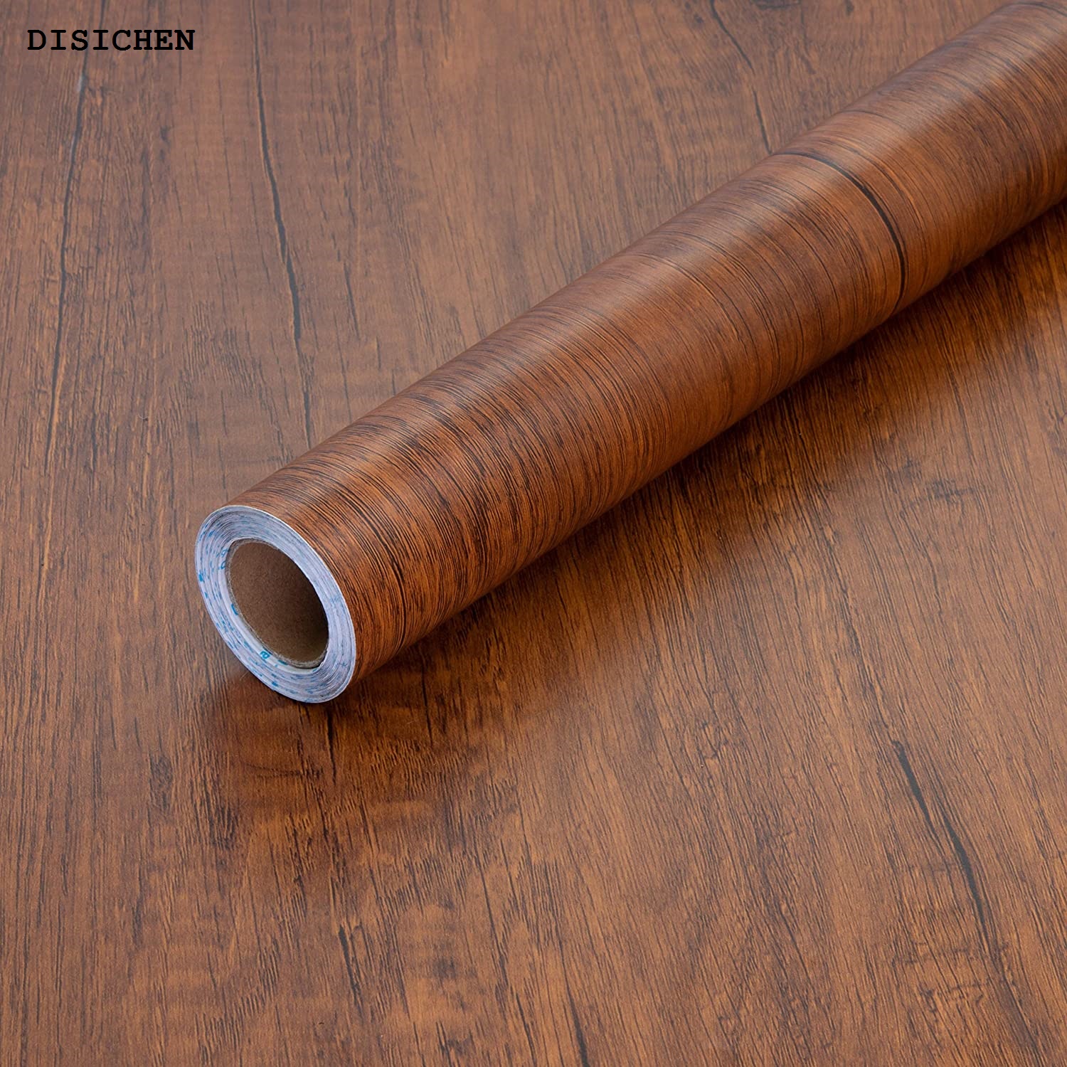DISICHEN New Wood Grain Contact Paper Brown Wooden Wallpaper Self-Adhesive Removable Vinyl Film Easy to Apply For Furniture Kitchen Cabinets