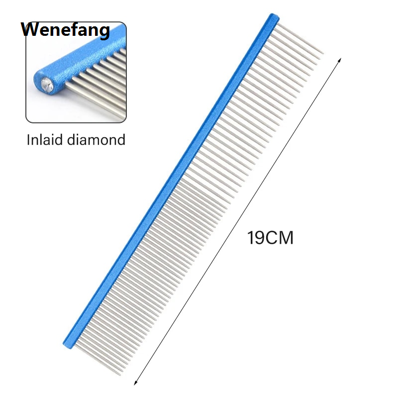 Wenefang Light Aluminum Pet Comb 6 Colors Optional Professional Dog Grooming Comb Puppy Cleaning Hair Trimmer Brush Pet Accessories