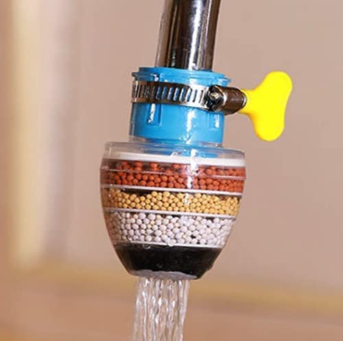 Tap Water Purifier Filter Faucet 6 Layer Carbon Activated Dust Chlorine Remover Water Softener for Drinking Cartridge Alkaline Taps for Kitchen Sink Bathroom Wash Basin (6-Layer Filtration)