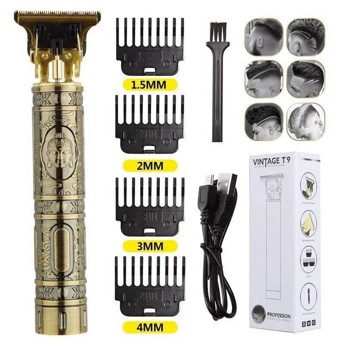 Vintage T9 Hair Clippers | Trimmer Cordless Rechargeable Grooming T-Blade Close Cutting for Men
