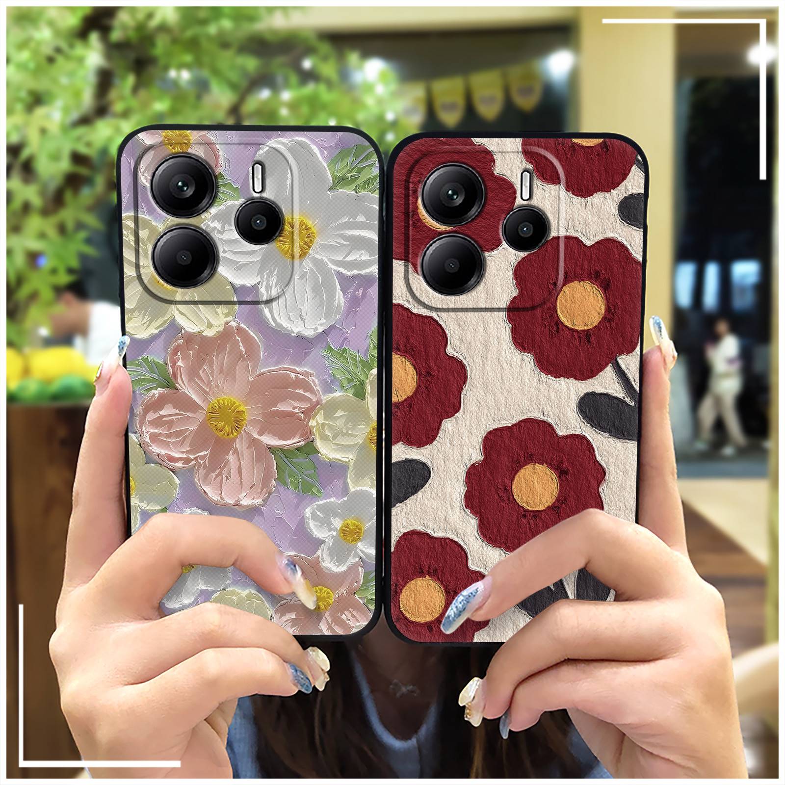 Waterproof Back Cover Phone Case For Redmi 14C 4G/14R 5G/A3 Pro 4G/POCO C75 Graffiti flower Protective Cute Anti-dust