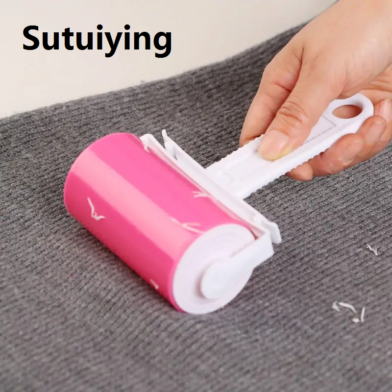 Sutuiying transparent bag Lint Remover for Clothing Roller Reusable Household Cleaning Pet Hair Remover Roller for Pellet Carseats Carpet Bed Sofa Dust