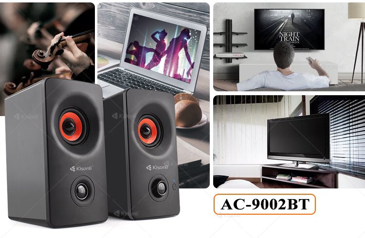 Desktop/Laptop Speaker Kisonli AC-9002BT (AC 220V) -Colorful - Genuine-(Supports Bluetooth)