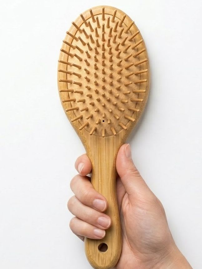 Natural Bamboo Paddle Hair Brush Oval