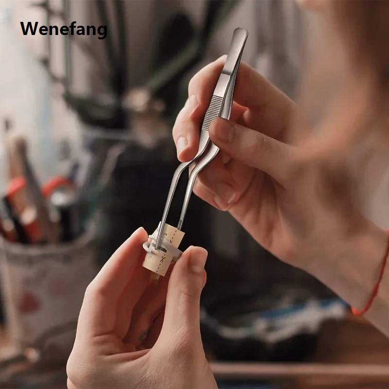 Wenefang 3/1Pcs Kitchen Tweezer Utensil BBQ Tweezer Food Clip Kitchen Bar Portable Chief Tong Stainless Steel Portable for Picnic Barbecue Cooking