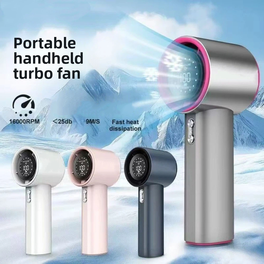 Long Lasting Small Mini Portable Fan Air Turbo Tech Adjustable Handheld Turbo Fan Ultra-quiet Strong Wind Pocket Fan Travel Camping
