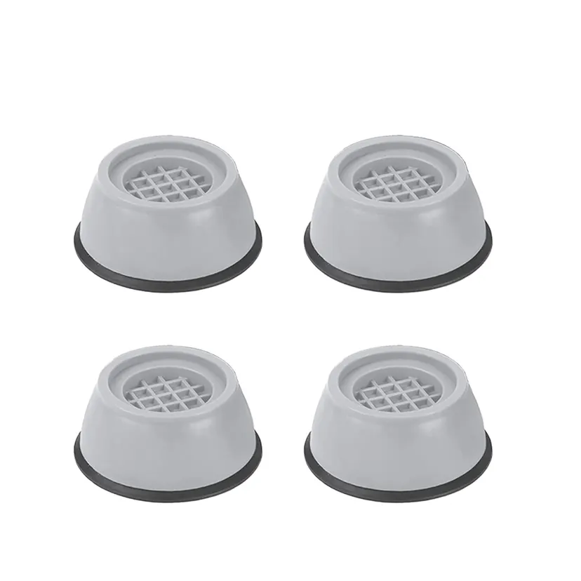 Washer Dryer Anti Vibration Pads with Suction Cup Feet, Fridge Washing Machine Leveling Feet Anti Walk Pads Shock Absorber Furniture Lifting Base(4 Piece)