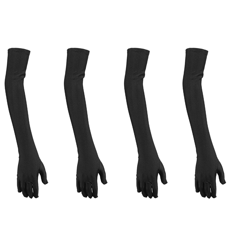 FORIDE 4X Lady Satin Gloves Formal Festival Long Black