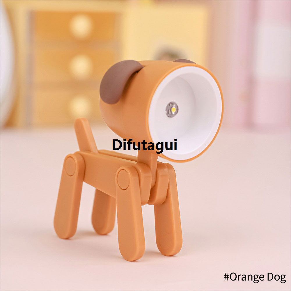 Difutagui Bedside table lamp BC mini cute dog deer shape LED night light folding New adjustment children's bedroom decoration home room decoration