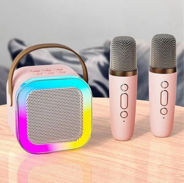 K12 Karaoke Bluetooth Speaker With 2 Piece Karaoke Mic System For Home Sing Magic AI Voice