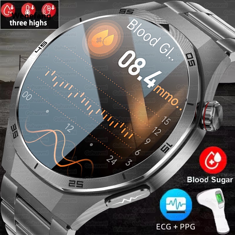 Wenefang 2025New Non-invasive Blood Glucose Smart Watch Men ECG+PPG Three Bargain price High Health Tracker Smartwatch Bluetooth Call For Huawei Xiaomi