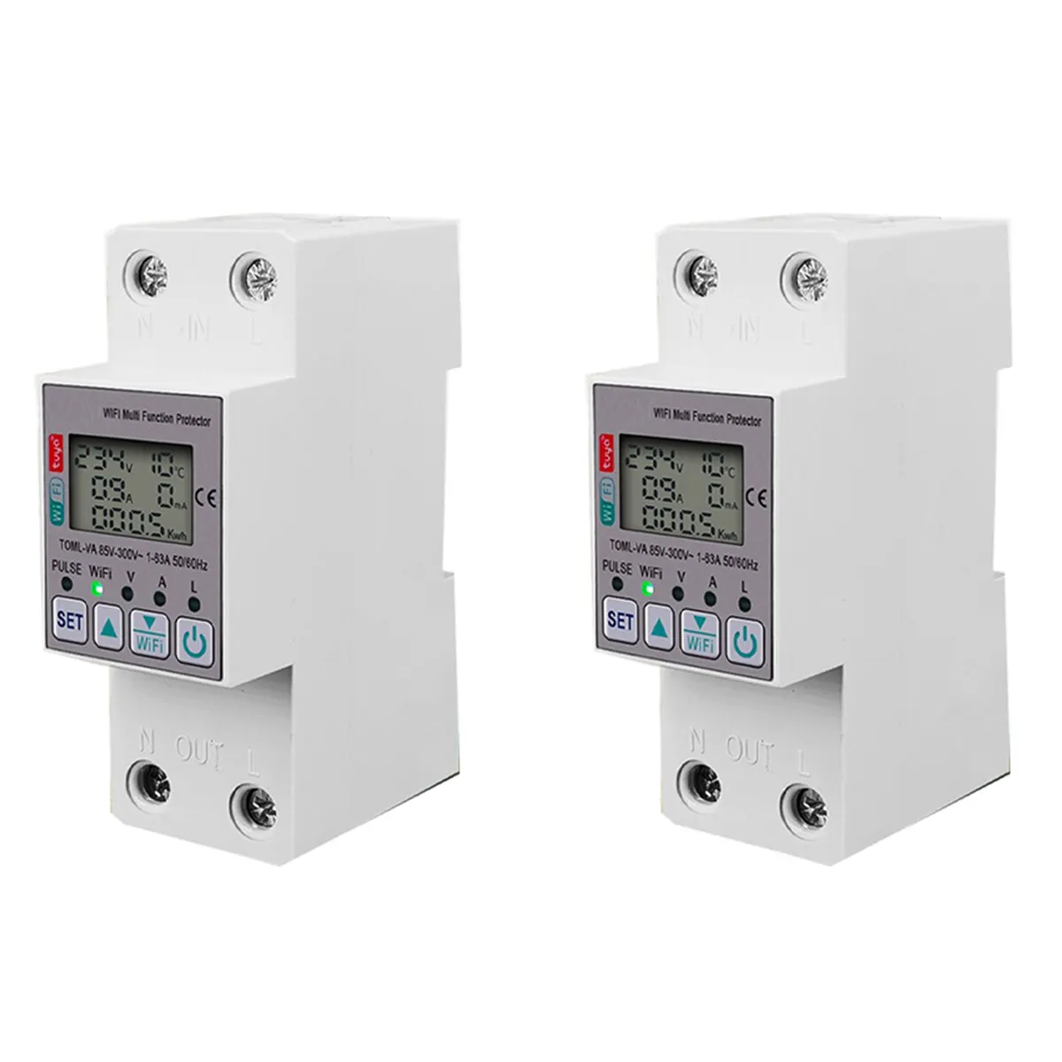 ARELENE 2X Tuya 63A 110V 220V WiFi Energy Meter Kwh Metering Switch Timing Function with Voltage Current and Leakage Protection - image 1