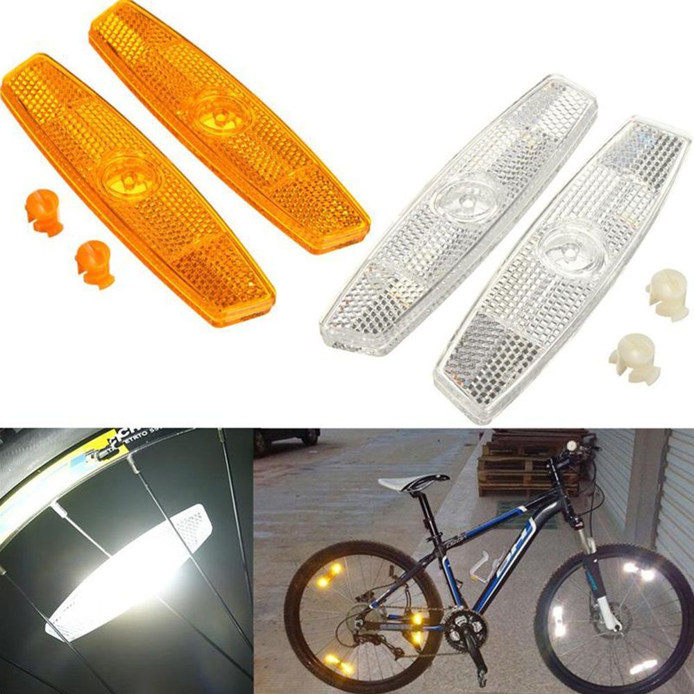 2Pcs 1pair Hot Sale Bicycle Accessories Plastic Cycling Bike Spoke Reflective Sheet Reflector Bicycle Wheel Reflective Mount Clip Warning
