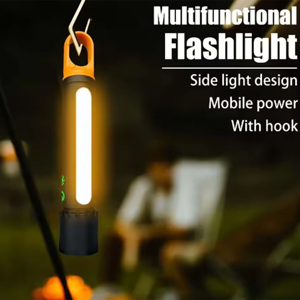 Multifunctional With Side Lamp Strong Light Flashlight Portable Hook Rechargeable Outdoor Small Flashlight Telescopic Zoom Long-range Camping Lamp Hiking