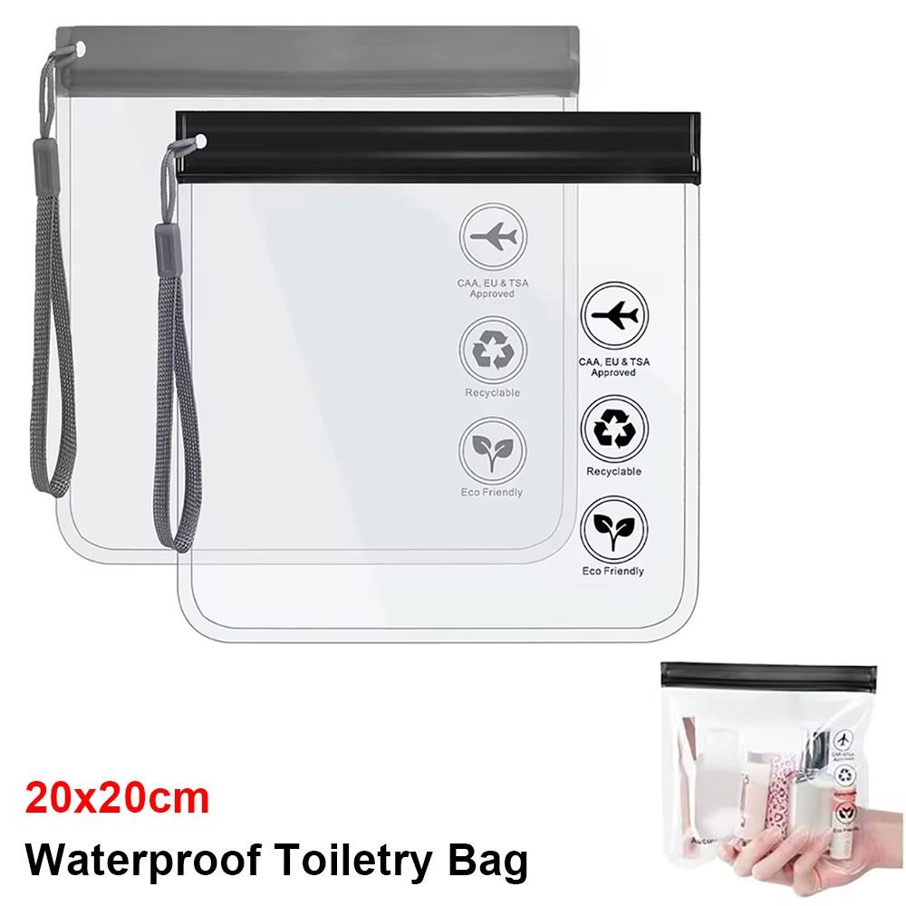 1Pcs New Waterproof Toiletry Bag Leakproof Transparent Flight Make Up Bag EVA Reusable Cleaning Storage Organizer Travel Use