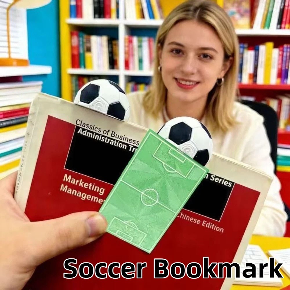 Daily Fun Reading Stylish Design 3D Football Bookmarks High-Value 3D Printed Football Bookmark Lightweight Portable Unique Decorative Cartoon Stationery Office Memo
