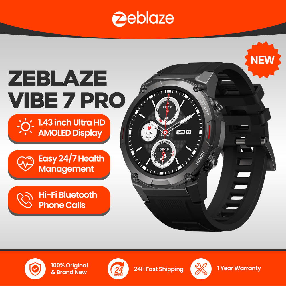 Linman Zeblaze VIBE 7 PRO Smart Watch 1.43'' AMOLED Display Make/ReBargain price ceive Phone Calls Health Management Sports Smartwatch for Men