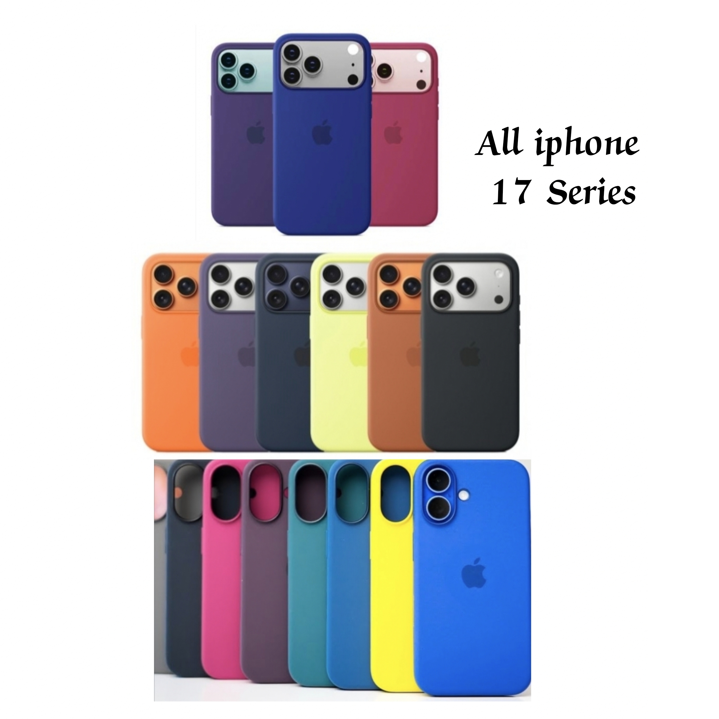 All iphone 17 Series ,17 Air , 17 Pro & 17 Pro Max Liquid Silicone Soft Cover Case | Microfiber Inside - Apple iphone 17, iphone 17 Air , iphone 17 Pro & iphone17 Pro Max - Magsafe