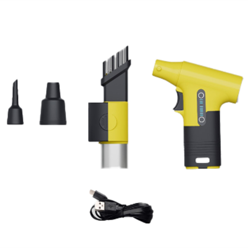 Car Mini Vacuum Cleaner PC Air Blower Cleaning Multifunction Brush Turbo Fan Rechargeable Dust Barbecue(Yellow) Easy Install