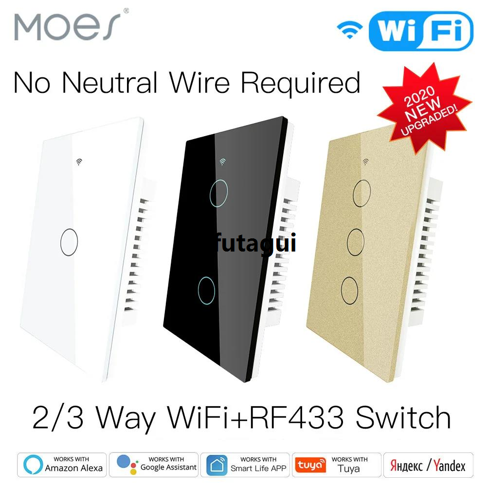 Special Offer NEW WiFi Smart Light Switch RF433 No Neutral Wire Single Fire Smart Life Tuya App Control Works with Alexa Google Home 110V 220V