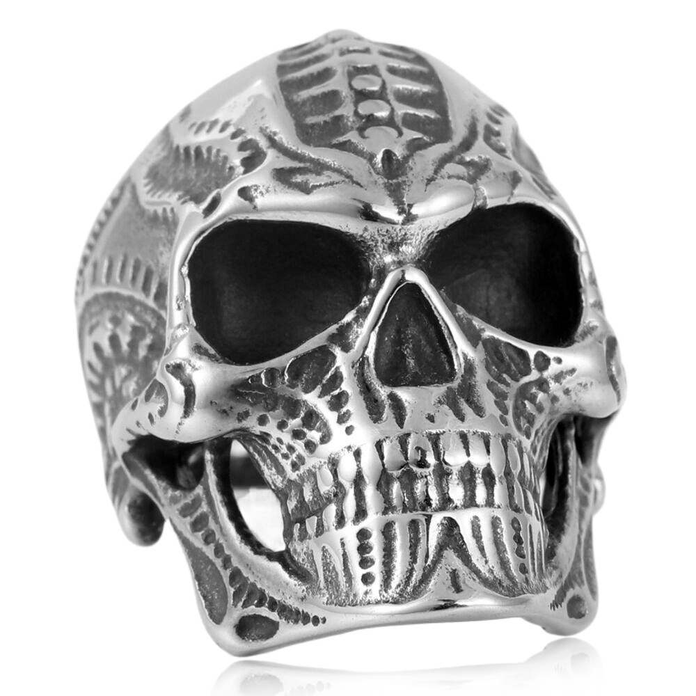 【Mega titanium steel animal eagle ring personality trendy men's stainless steel skull finger ring 2130