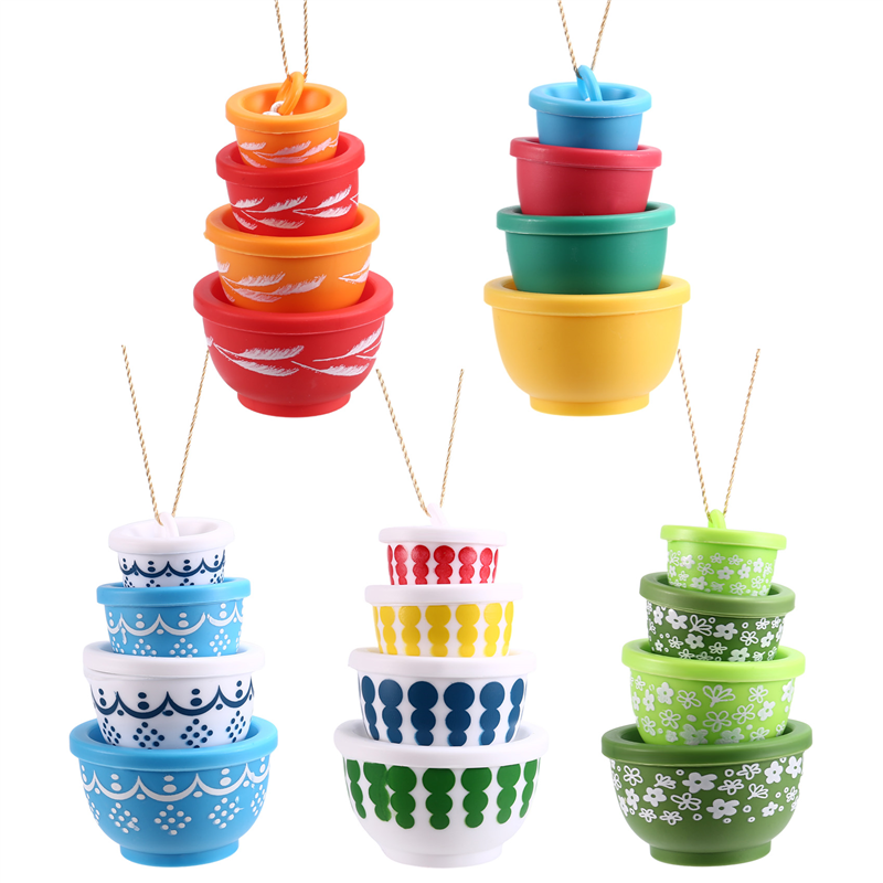 Christmas Stacked Bowls Decorated Retro Christmas Tree Hanging