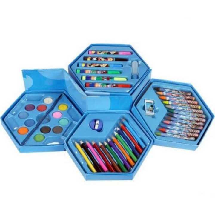 Creative Learning Art Box with 46 Coloring and Drawing Essentials