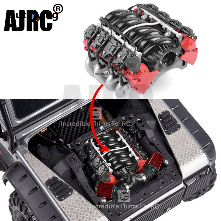 Sutuiying 1pcs Ls7 V8 Simulate Radiator Cooling Fan Electric Engine Motor Luxury For 1:10 Rc Car Axial Scx10 90046 Trx4 Redcat Ls7 V8 Engine