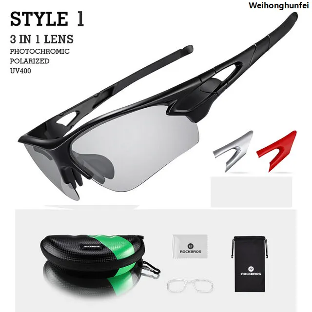 ROCKBROS Photochromic Cycling Bicycle Bike Glasses Outdoor Sports MTB Bicycle Bike Sunglasses Goggles Bike Eyewear Myopia Frame