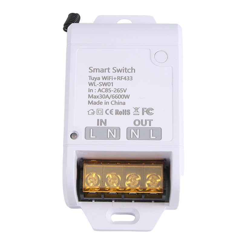 ZigBee Graffiti WiFi On/Off 30A WIFI+RF433 High Power Remote Control Voice Lamp Smart Switch Multifunction Switch