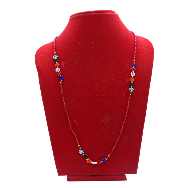Pote - Tika Mala Necklace flower Design - Red