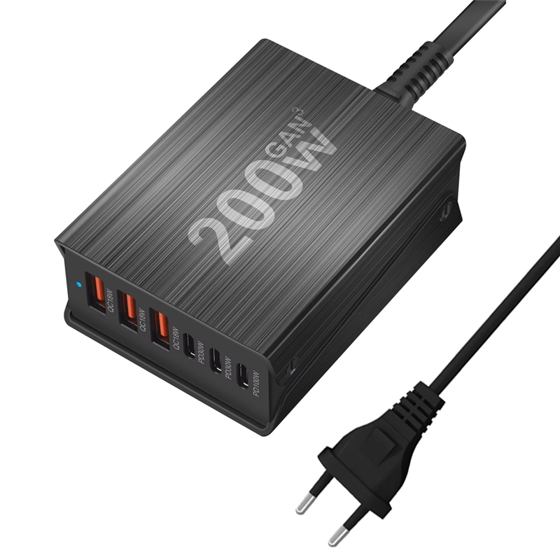 200W GaN Charging Station GaN Charger Adapter for 12-15 EU-PLUG