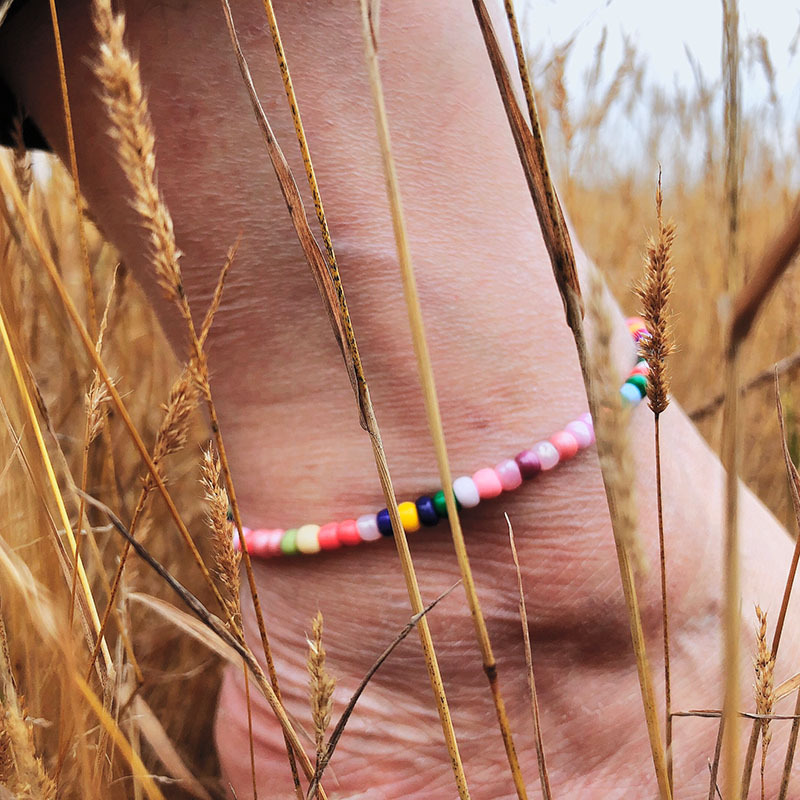 【New Arrivals】Overseas eBay Hot Selling European and American Natural Crystal Multicolor Rice Bead Conch anklet Rainbow Shell Beach Foot