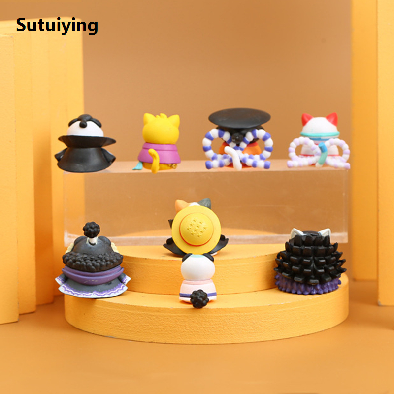 Sutuiying 8 Pcs/Set Wanno Country Mini One Piece Cos Cat 4cm Figure Third Bargain price Generation Kaidou Jinbe Cake Decoration Kozuki Oden Ornaments