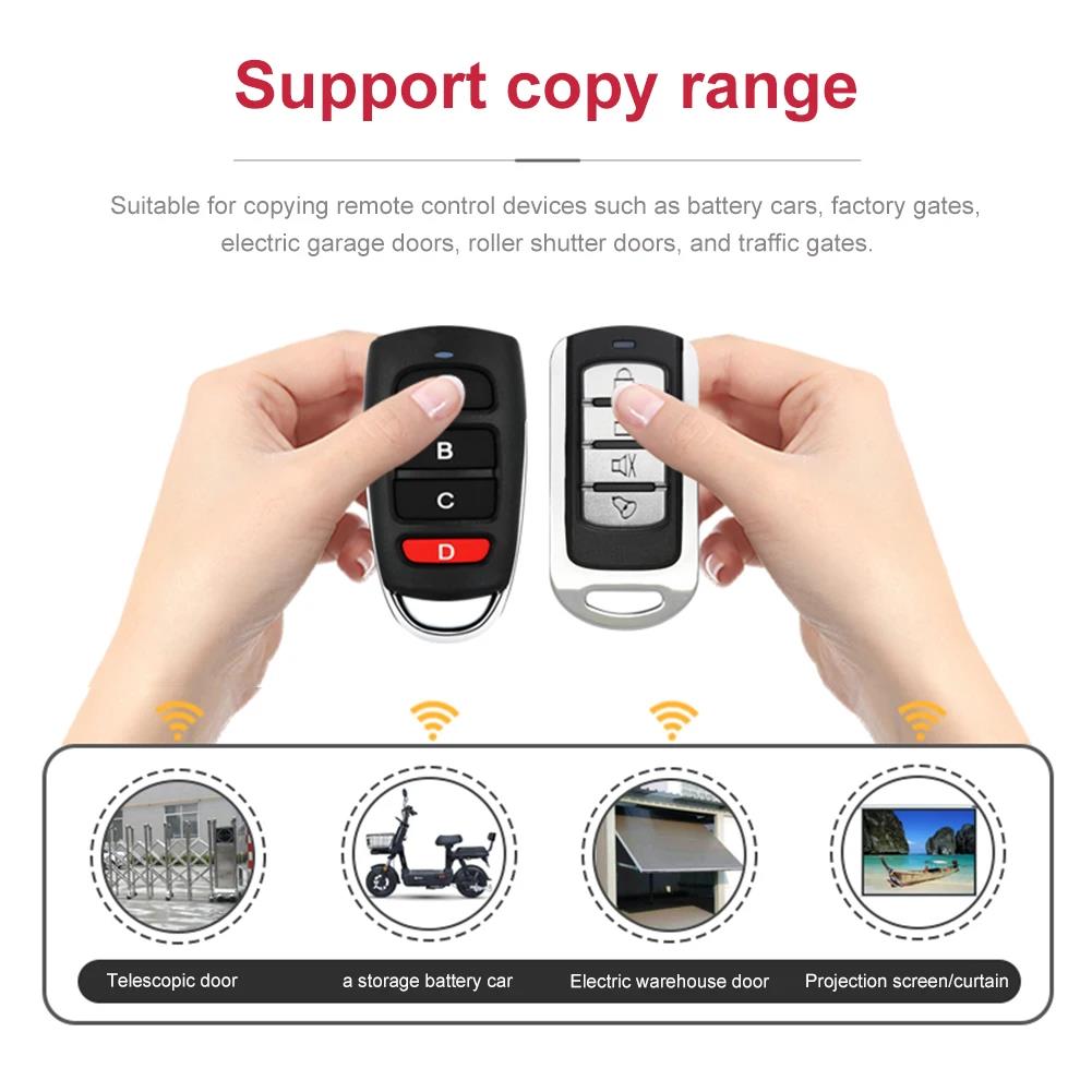 Luxury 315MHz/433MHz Copy Remote Control Automatic Garage Door Duplicator Key RF Chip Clone Remote for Electric Gates Motor Controls