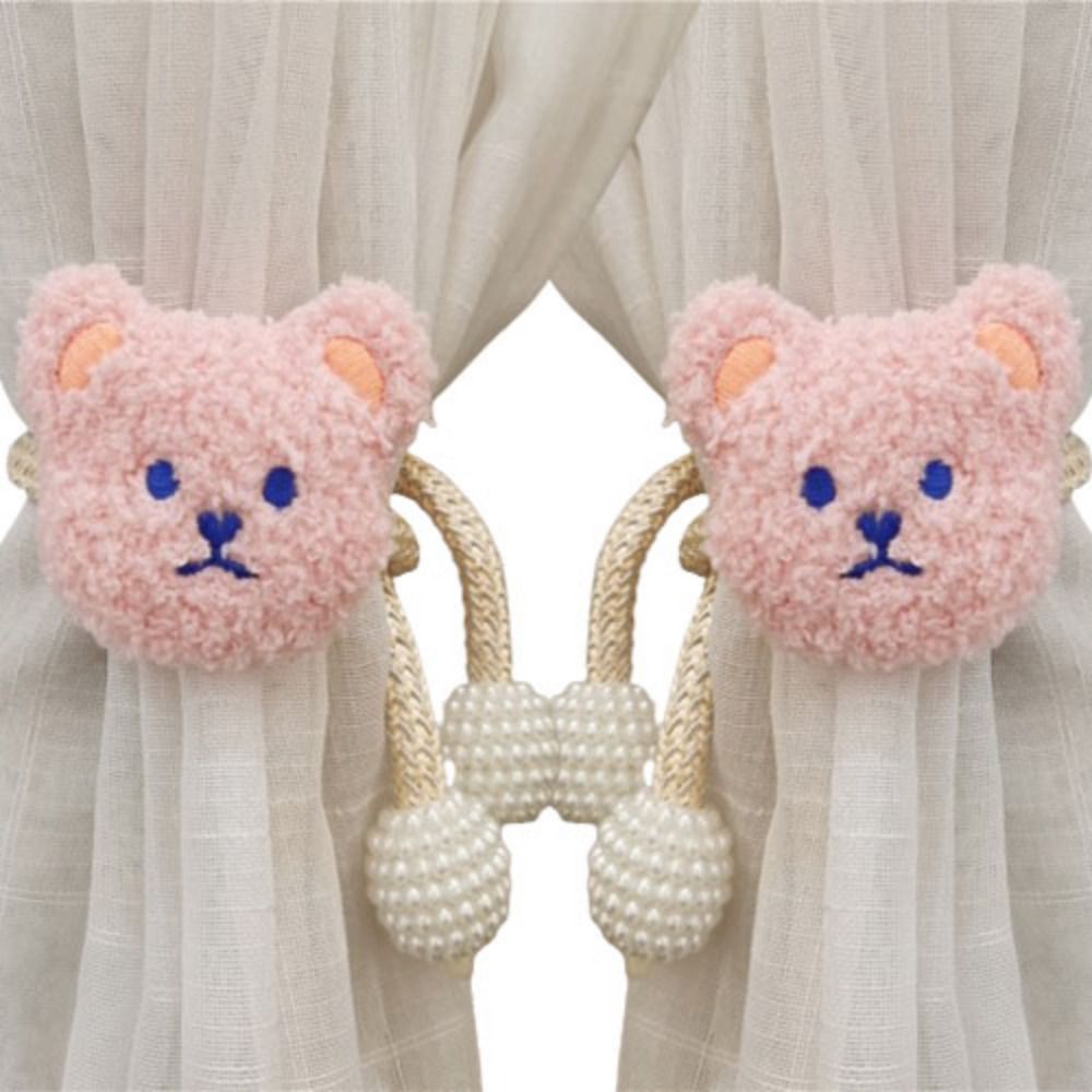 2Pcs Multifunctional Cartoon Bear Curtain 3D Cute Window Curtain Buckles Bear-shaped Decorative Bear Curtain Tieback Curtain Decor