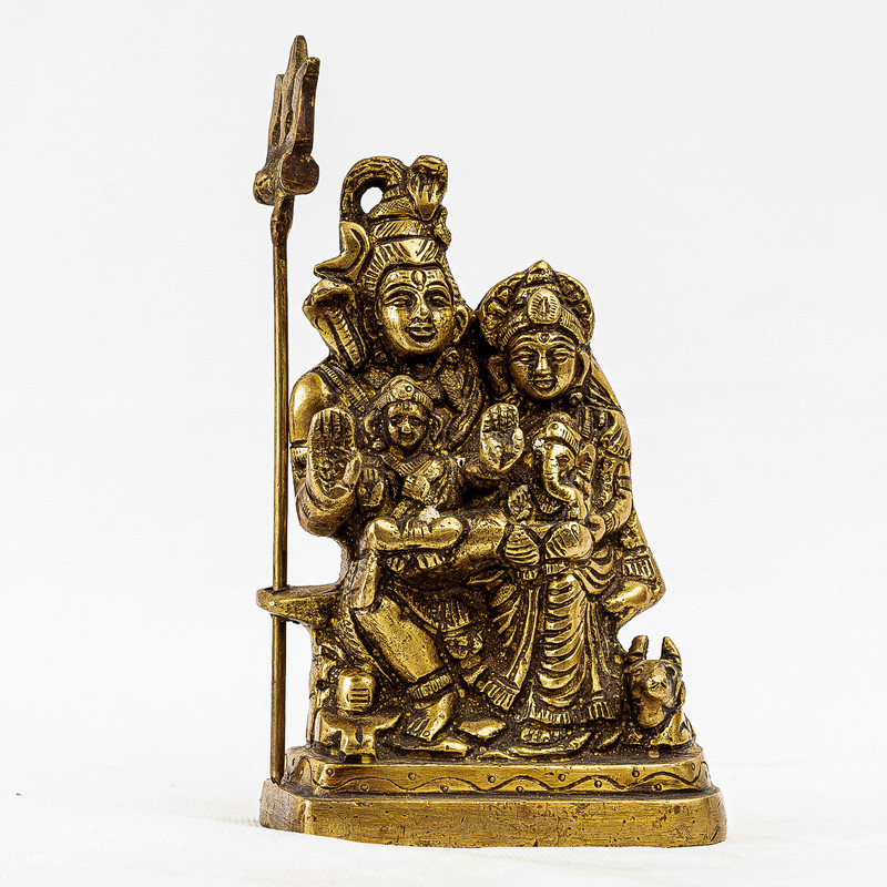 Saru Handicraft / Lord Shiva Family Statue / Metal Lord Shiva Statue