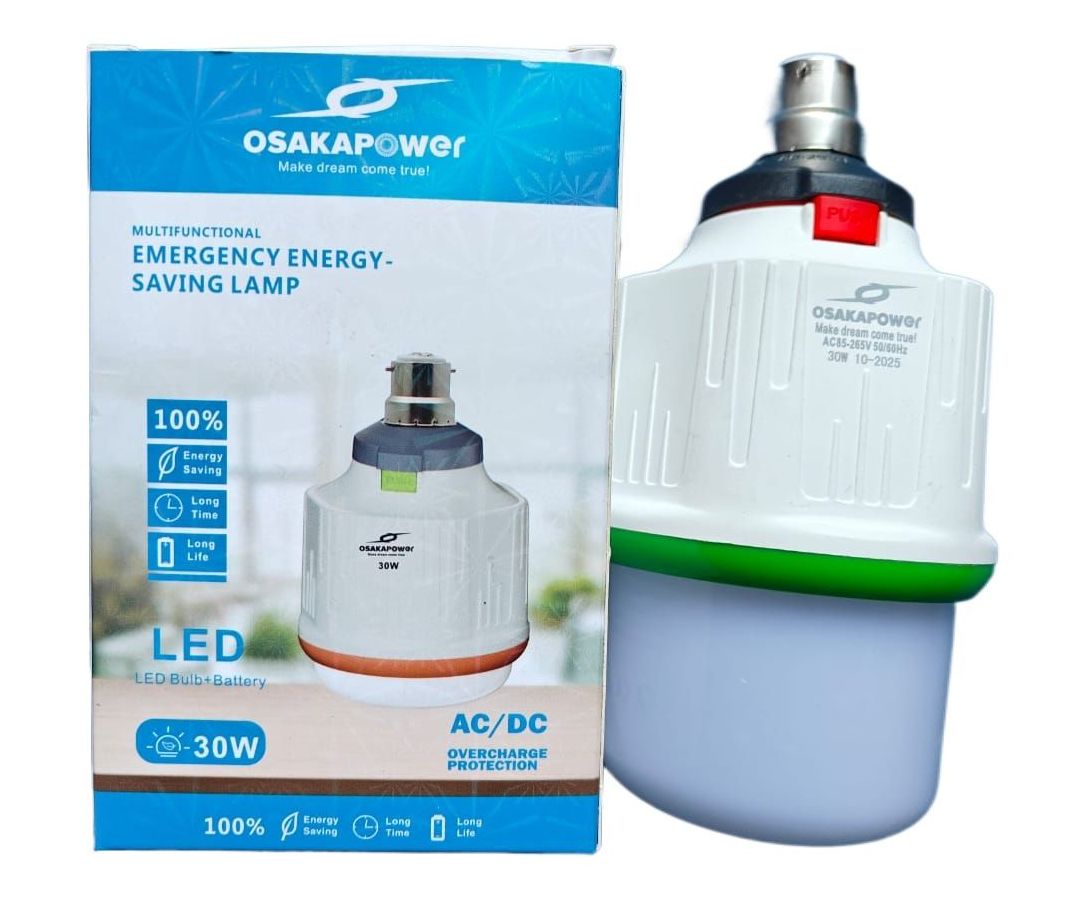 Osaka Power 30Watt Rechargeable Bulb | AC & DC Bulb | Long Hour Battery Backup | Emergency Energy Saving Lamp | Overcharge Protection | New & Trending Product