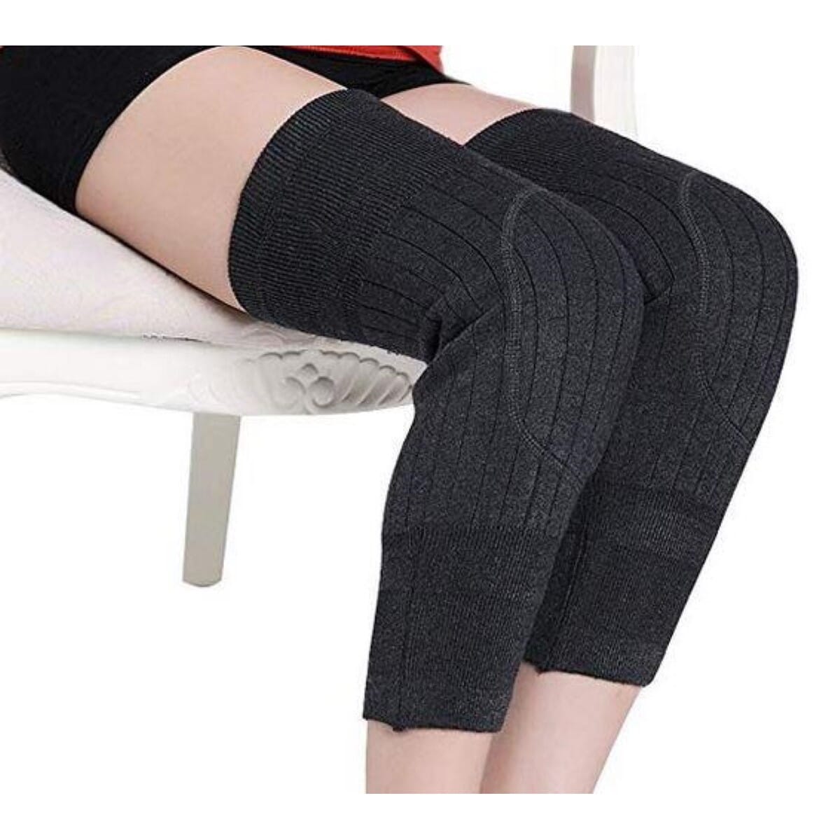 Black Inside Fur Knee Warmer