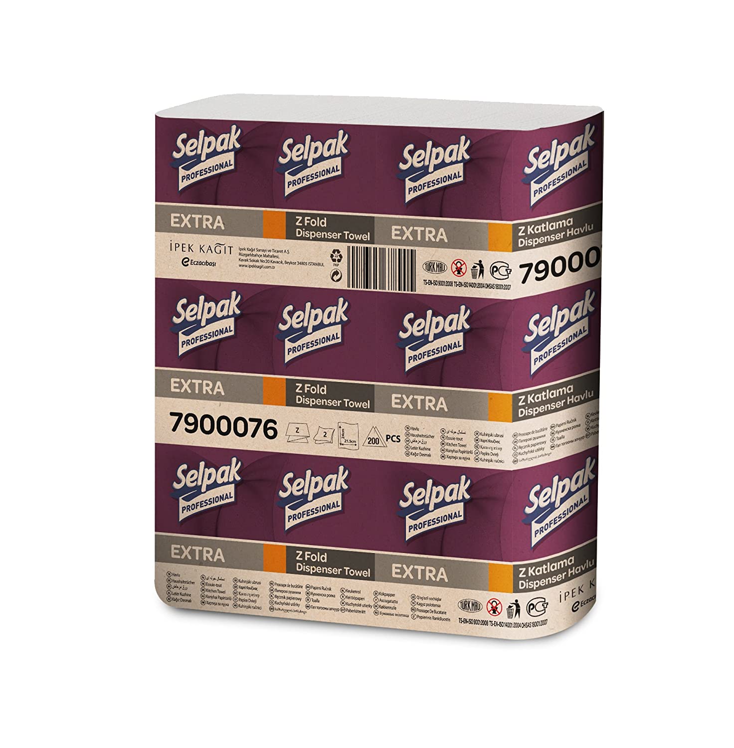 SELPAK Professional Z Fold Dispenser Paper Towels 2ply 200s