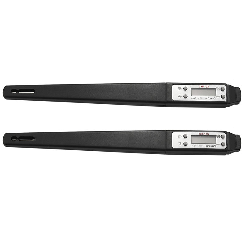 fasdaga 2X Cooking Food Thermometer Digital Instant Reading Meat Thermometer Barbecue Thermometer High Precision (Black)